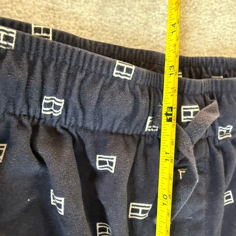 Tommy Hilfiger Sleepwear Lounge Pajama Pants Men's L Navy Logo Print Drawstring